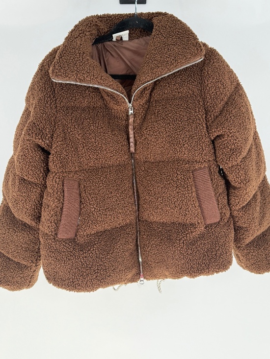 Varley Jackets & Blazers - Varley Women's Wilkins Boucle Sherpa Faux Vegan Fur Puffer Jacket Coat Brown S